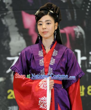 Ancient Korean Imperial Princess Costume and Headpieces Complete Set