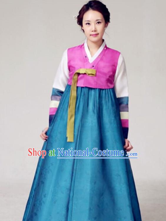 Custom Made Korean Fashion Hanbok and Hair Accessories Complete Set for Ladies