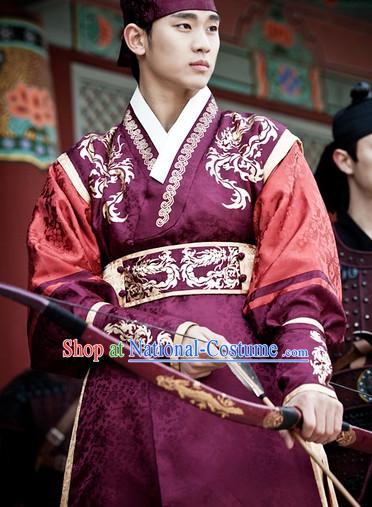 Ancient Korean Palace Imperial Archer Costume and Head Band Complete Set