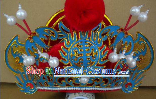 Red Ancient Chinese Peking Opera Zhong Kui Hat