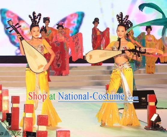 Fei Tian Dance Costumes and Headwear