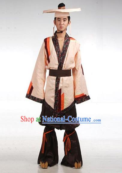 Ancient Monk Costume and Hat for Men