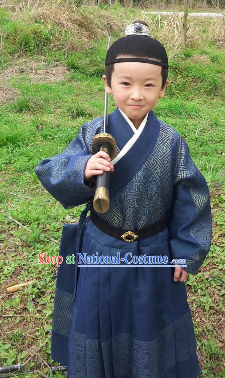 Tang Dynasty Kids Clothes and Headpieces Complete Set