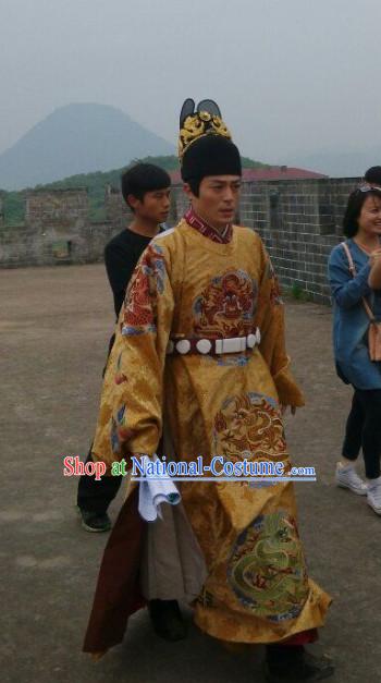 Ming Dynasty Emperor Outfit and Hat Complete Set for Men