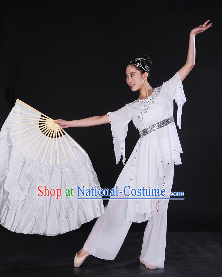 Pure White Classical Dancewear and Hair Decorations for Women.