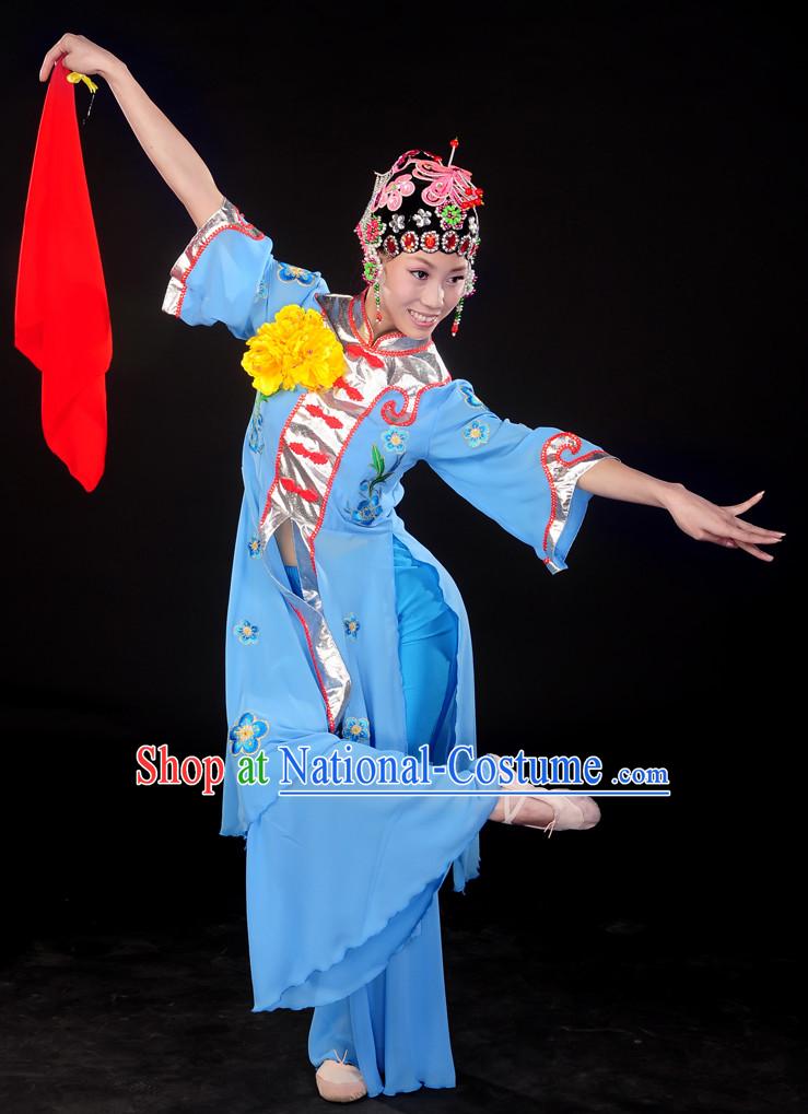 Handkerchief Dance Dresses and Headwear Complete Set for Women