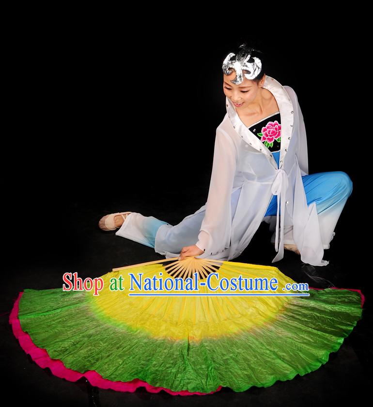 Big Classic Pure Silk Dance Fan