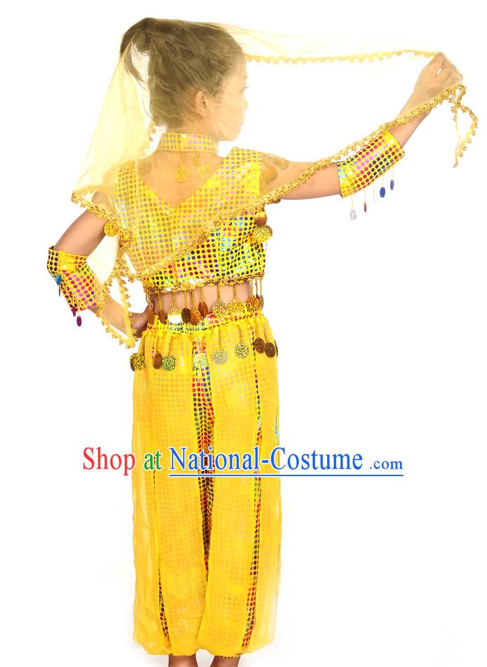 Xinjiang Dance Costumes and Veil for Kids