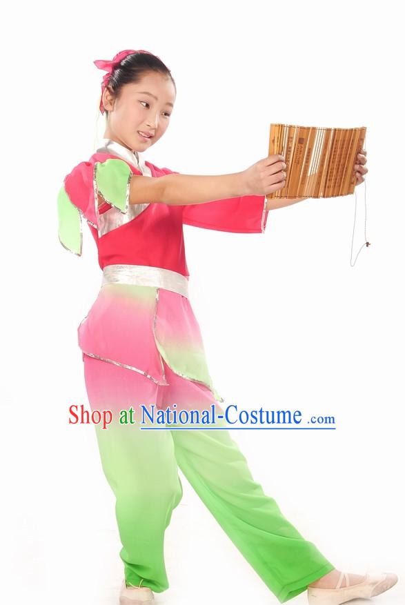 Ancient Student Dance Costume and Headdress Complete Set for Children