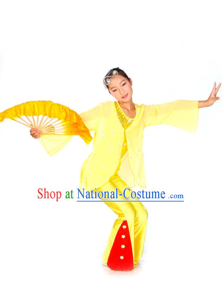 Kids Chinese Fan Dance Costumes