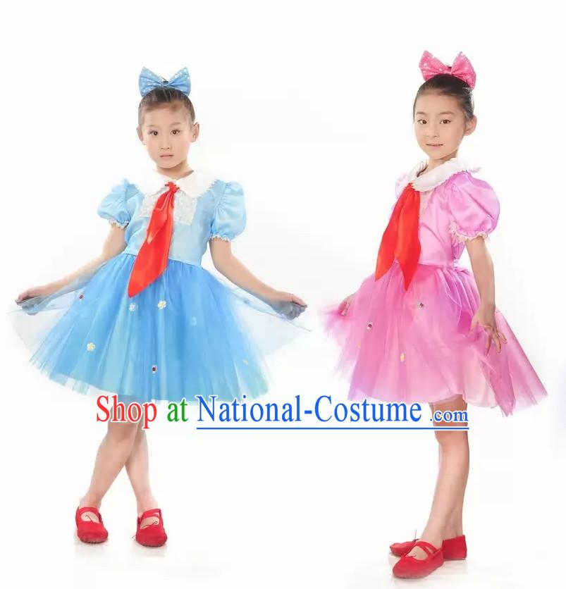 Lovely Primary Student Dance Costume and Headpiece for Children