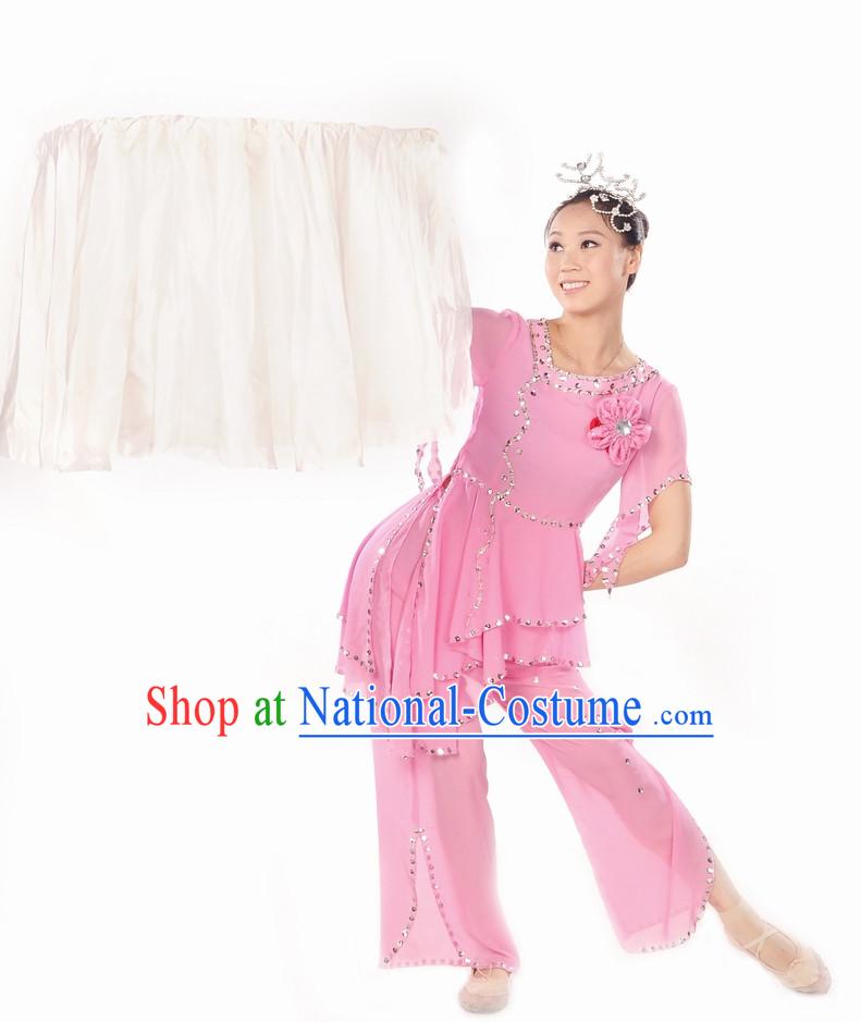 Light Pink Fan Dance Suit for Women