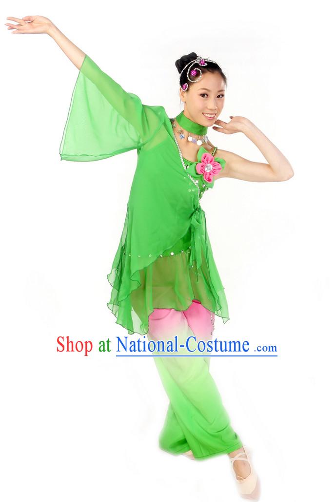 Wide Sleeves Chinese Spring Dancing Costume for Girls