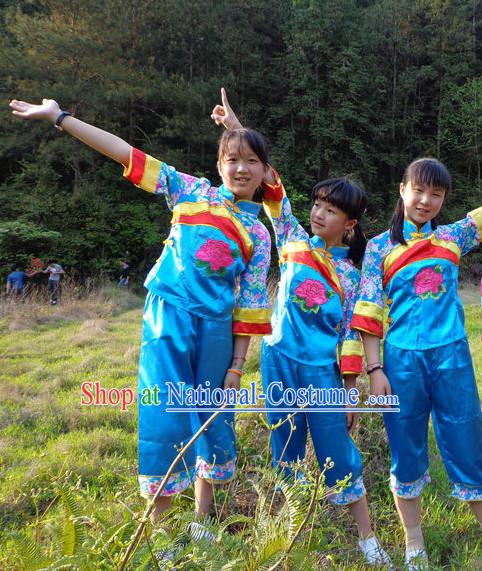 Traditional Hakka Style Dance Costumes for Kids