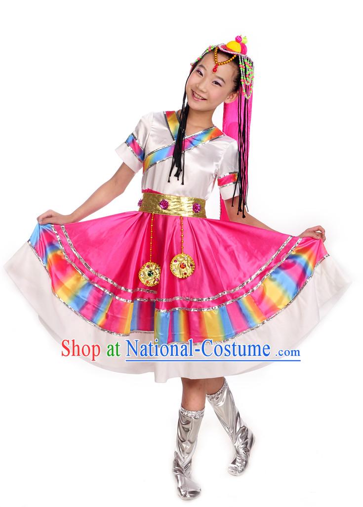 Chinese Mongolian Dance Kids Costume Dance Costumes Uniforms