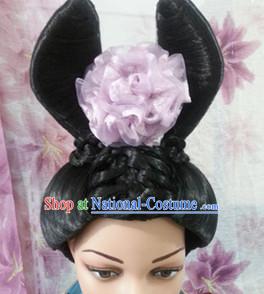 Chinese Ancient Princess Beauty Black Long Women Wigs