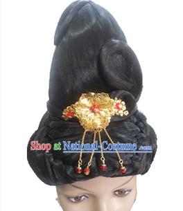 Chinese Ancient Princess Queen Beauty Black Women Wigs