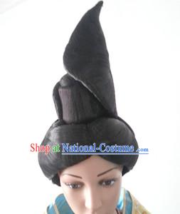 Chinese Hanfu Black Women Opera Wigs for Women