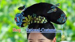 Chinese Classic Princess Black Long Wigs and Hair Jewelry for Women