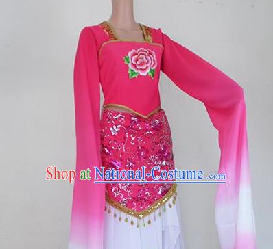 Water Sleeves Chinese Teenagers Classical Dance Costume for Competition