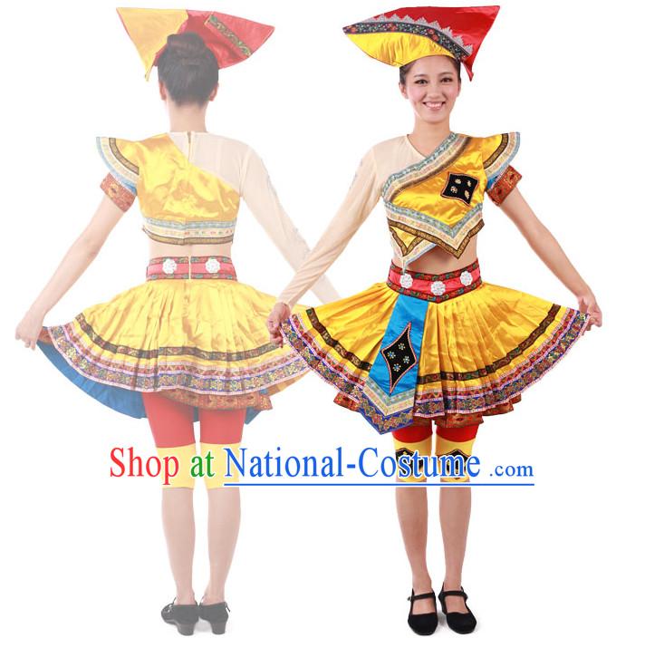 Chinese Teenagers Ethnic Dance Costume for Competition