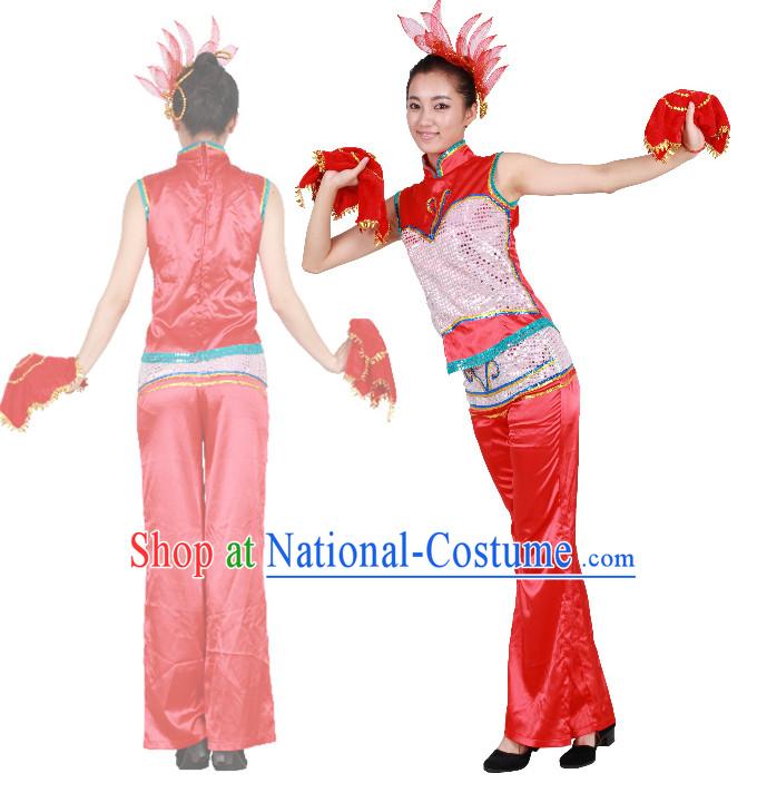 Chinese Teenagers Handkerchief Dance Costumes for Competition