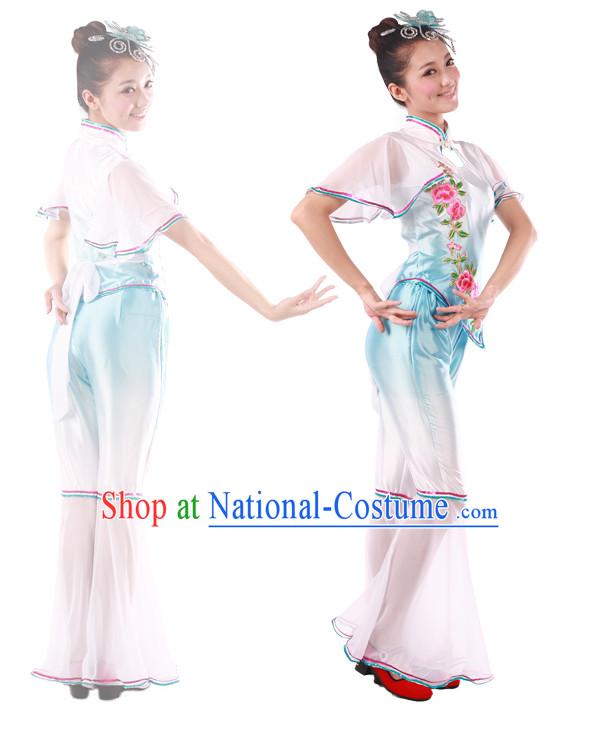 Chinese Teenagers Han Dance Costume and Hair Decorations for Competition