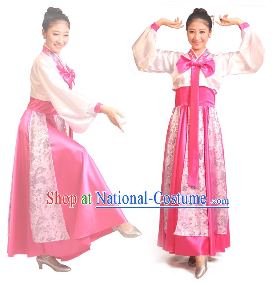 Chinese Teenagers Korean Dance Costume and Hair Decorations for Competition