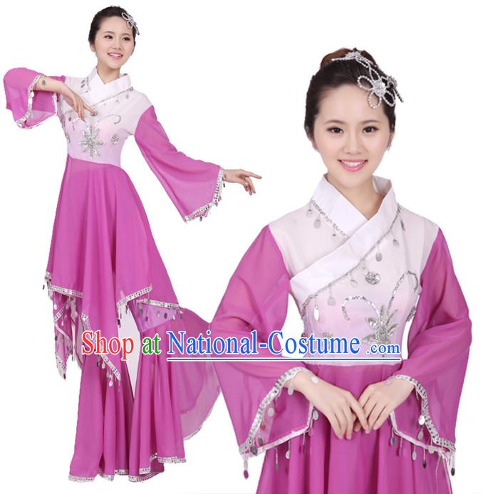 Chinese Teenagers Classical Dance Costume and Hair Decorations for Competition