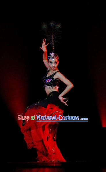 Chinese Peacock Dance Costumes Dancewear Discount Dane Supply Clubwear Dance Wear China Wholesale Dance Clothes for Women