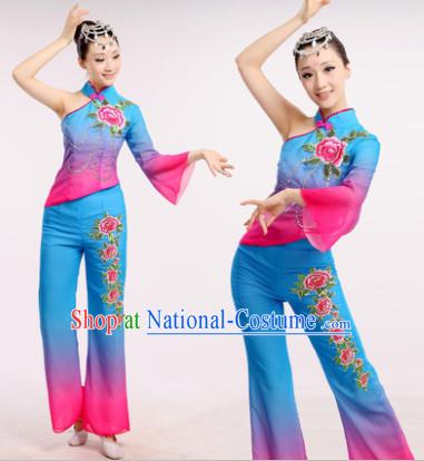 Chinese Fan Dance Costume Dancewear Discount Dane Supply Clubwear Dance Wear China Wholesale Dance Clothes for Women