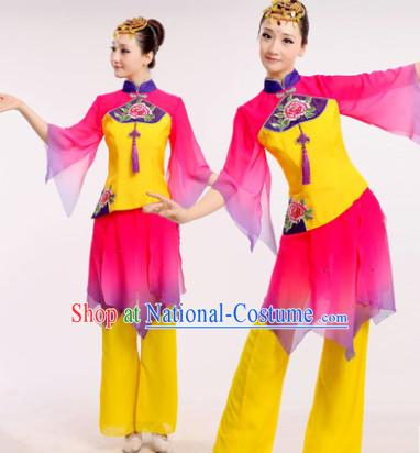 Chinese Folk Dance Costume Dancewear Discount Dane Supply Clubwear Dance Wear China Wholesale Dance Clothes for Girls