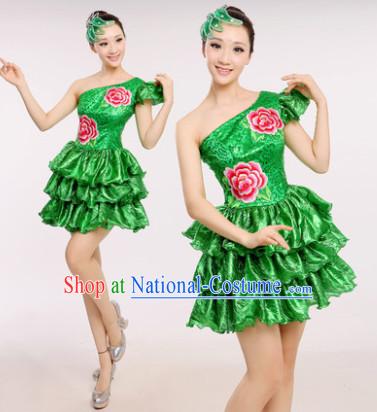 Chinese Folk Dance Costume Dancewear Discount Dane Supply Clubwear Dance Wear China Wholesale Dance Clothes for Girls