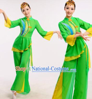 Chinese Folk Dance Costume Dancewear Discount Dane Supply Clubwear Dance Wear China Wholesale Dance Clothes for Girls