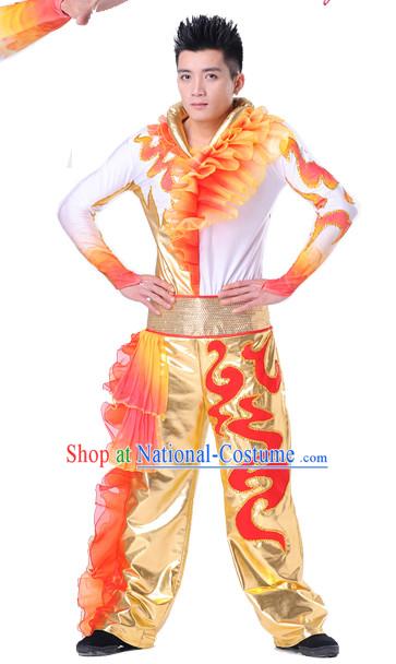 Chinese Folk Ethnic Dance Costume Complete Set for Men