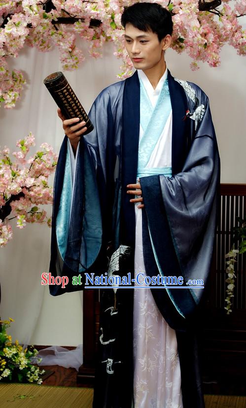 Chinese Male Crane Hanfu Costume Ancient Costume Traditional Clothing Traditiional Dress Clothing online