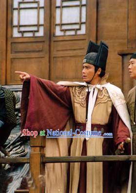 Ming Dynasty Zheng He Costume and Hat Complete Set for Men