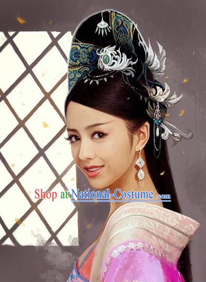 Zhao Feiyan Ancient Chinese Black Wigs and Hair Jewelry Set