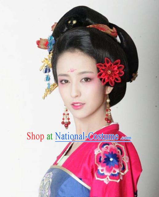 Chinese Imperial Palace Emperor s Concubine Hair Jewelry and Wigs Set