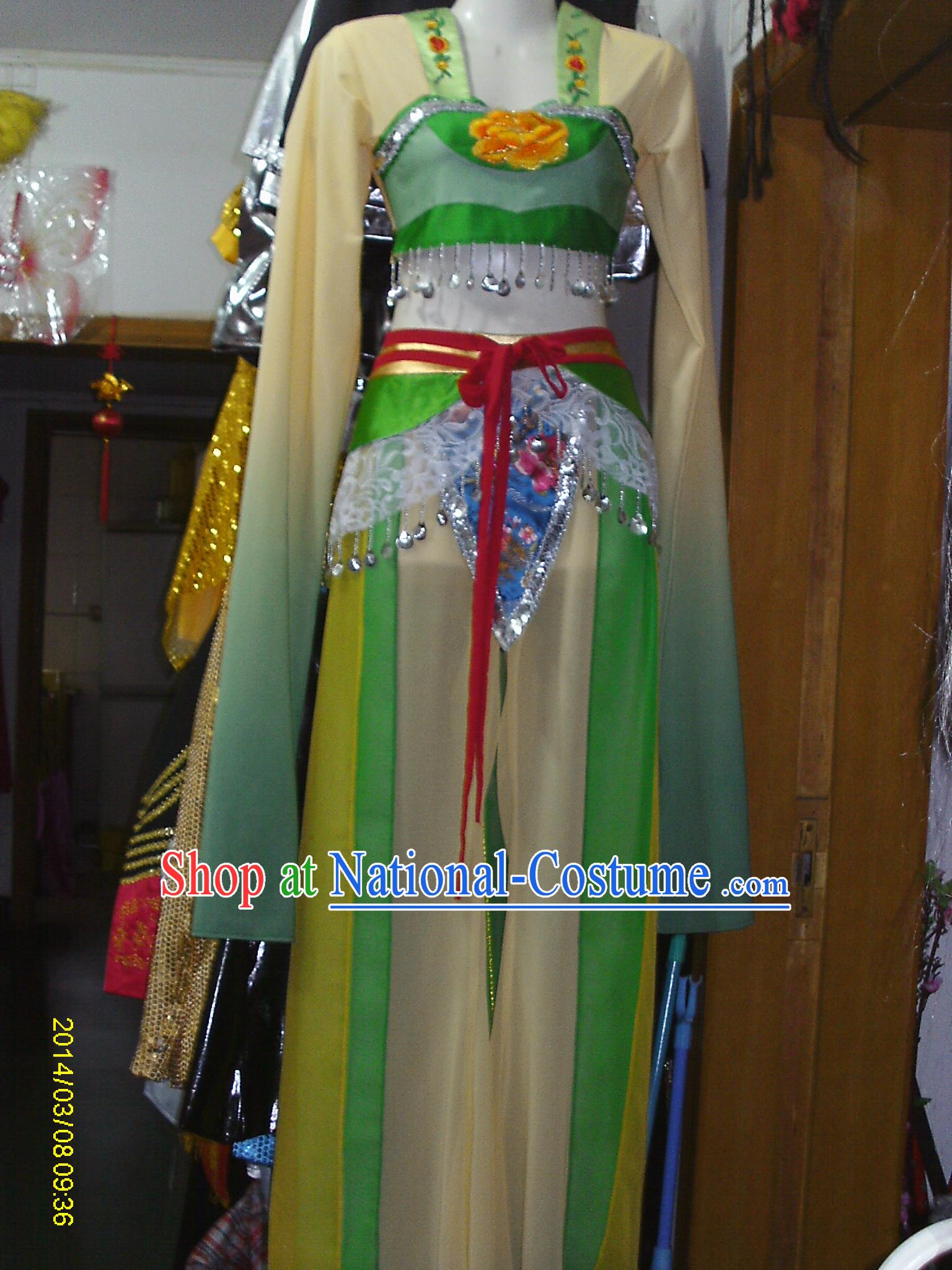 Chinese Folk Dance Costume Competition Costumes Set