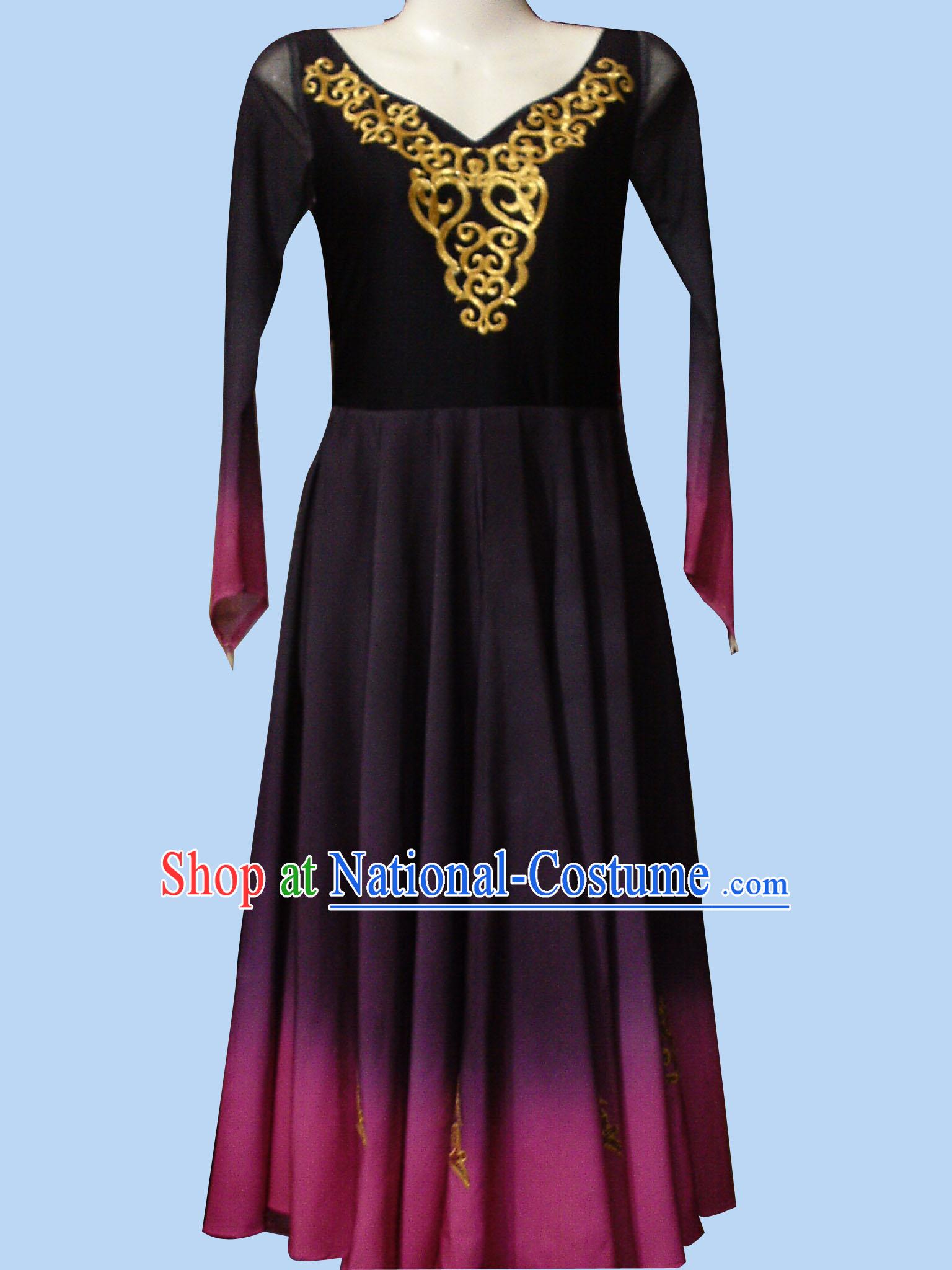 Top Chinese Xinjiang Ethnic Dance Costume Competition Dance Costumes Set