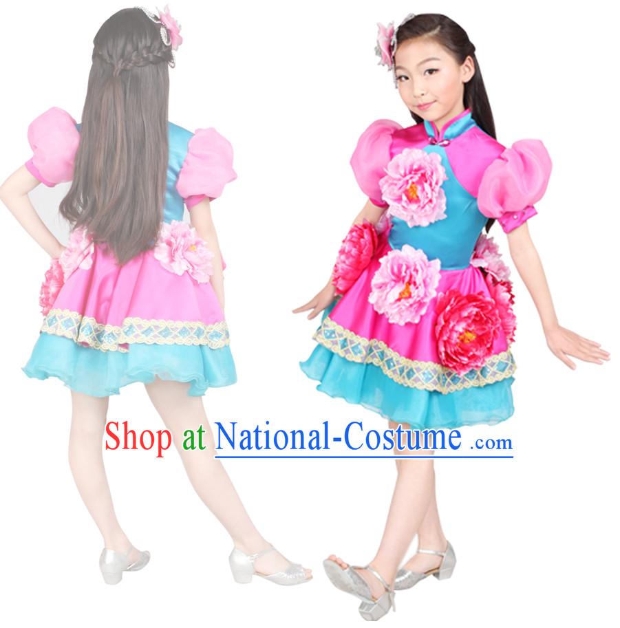 Chinese Folk Stage Dance Costume Competition Dance Costumes for Kids