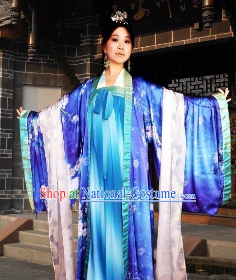 Chinese Queen Halloween Costumes Hanfu Clothing Ancient Costume and Hair Jewelry online Shopping Complete Set