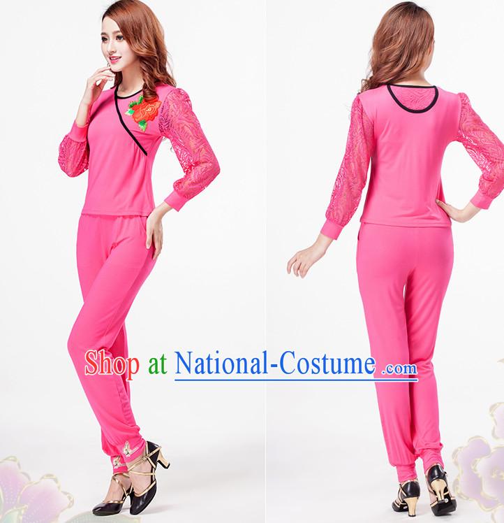 Pink China Style Modern Dance Costume Ideas Dancewear Supply Dance Wear Dance Clothes Suit