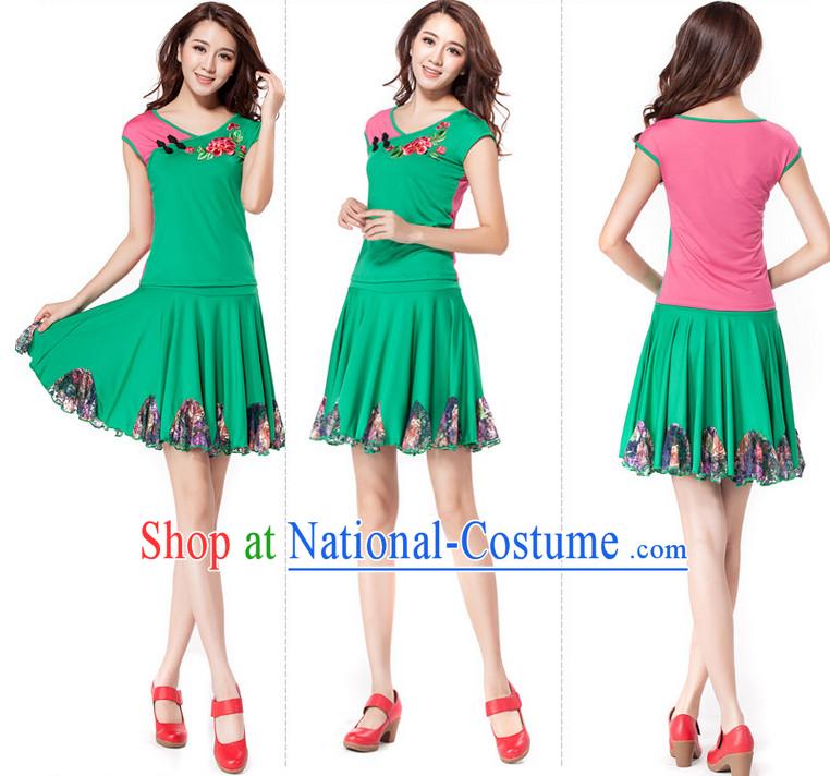 Green Chinese Style Parade Dance Costume Ideas Dancewear Supply Dance Wear Dance Clothes Suit