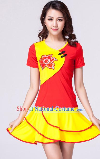 Red Yellow Chinese Style Parade  Costume Ideas Dancewear Supply Dance Wear Dance Clothes Suit