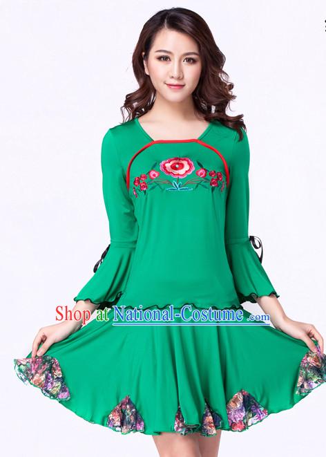 Green Chinese Style Parade  Costume Ideas Dancewear Supply Dance Wear Dance Clothes Suit