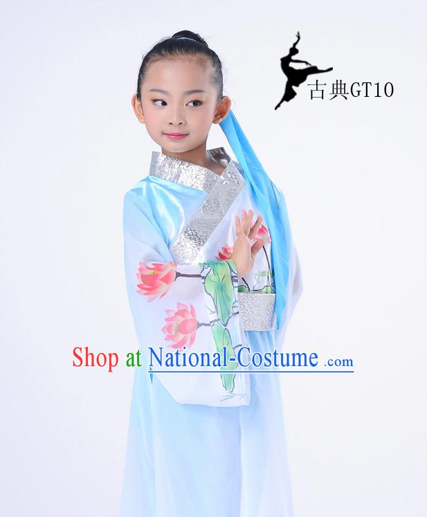 Chinese Classic Lotus Dancing Costume Complete Set for Kids