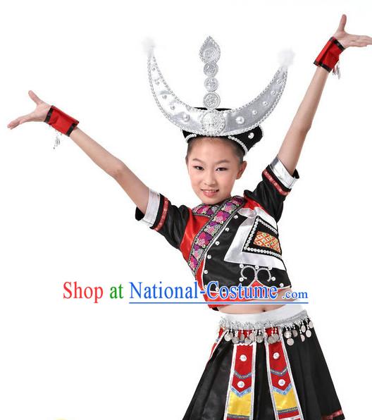 Chinese Stage Performance Ethnic Dancewear Dancing Costume Complete Set for Girls