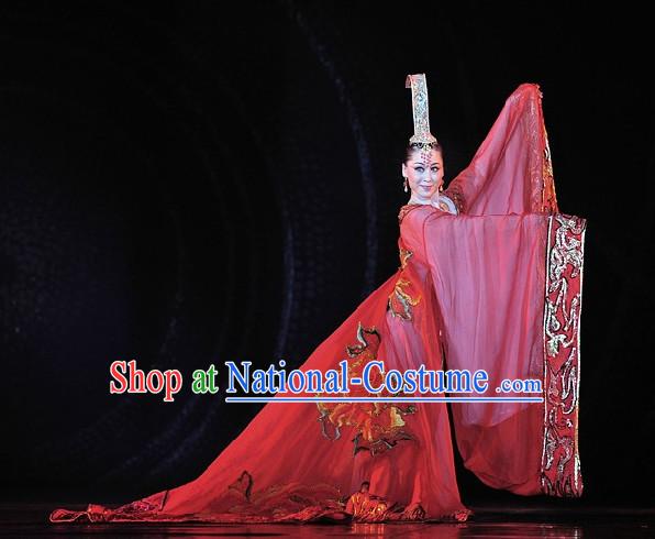 Chinese Professional Stage Performance Palace Queen Dance Costume Complete Set for Women